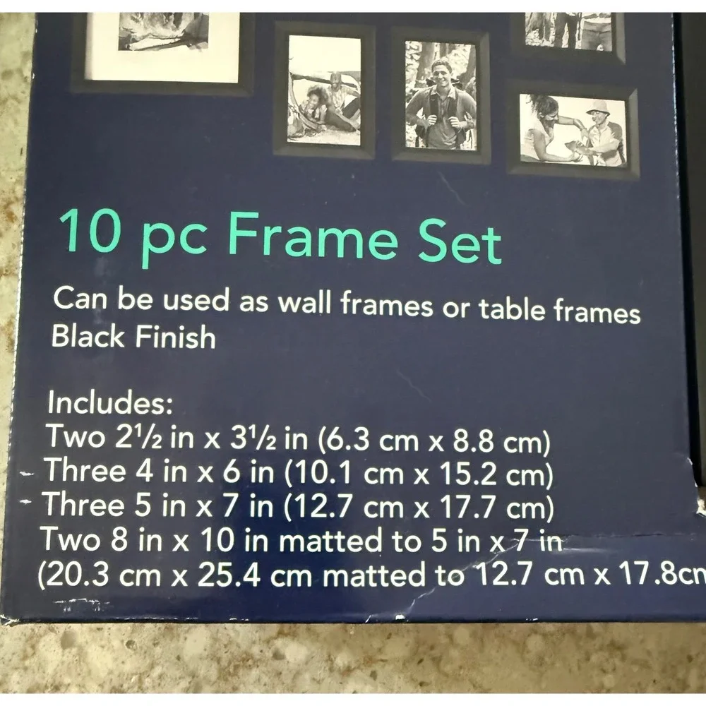 Room Essentials 10 pc Frame Set Black Finish Wall or Table Gallery Wall